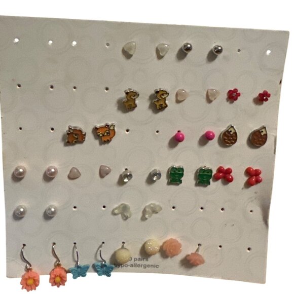Wonder Nation 49-Pc. Hypoallergenic Mini Fashion Girl's Children/Youth Earrings - Picture 2 of 6